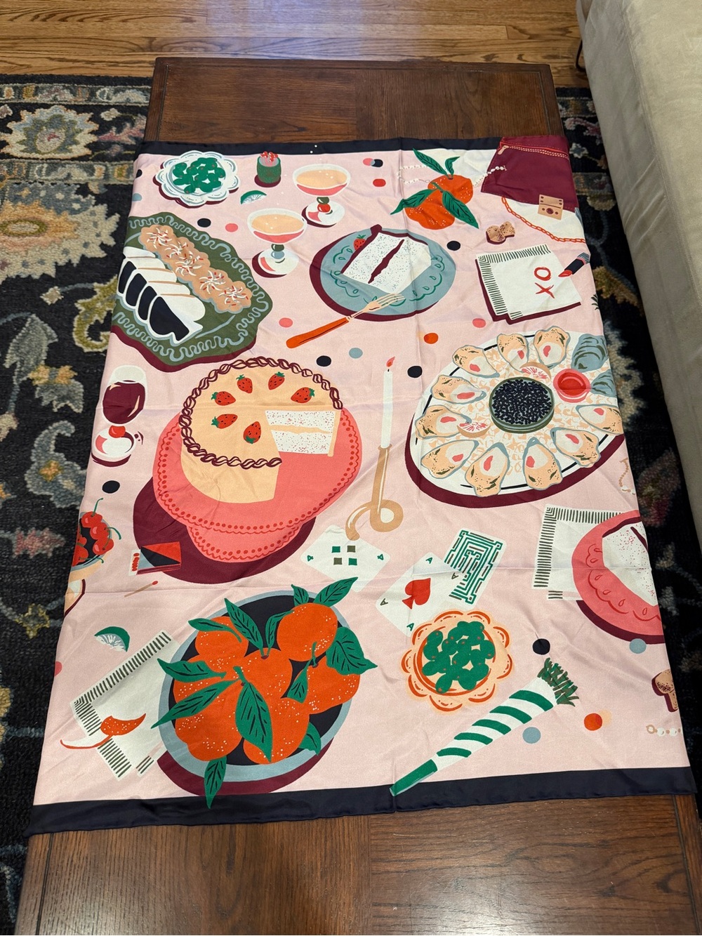 Kate Spade Festive Party Silk Square Scarf
